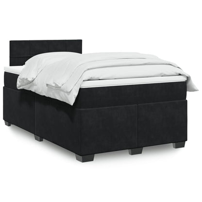 Box Spring Postel S Matrací Černá Samet Černá