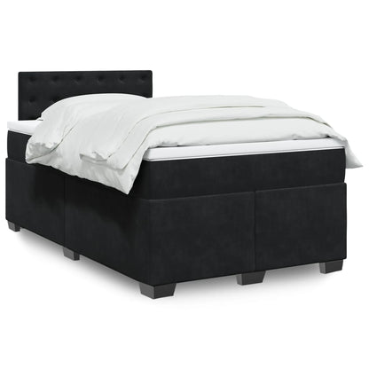 Box Spring Postel S Matrací Černá Samet Černá