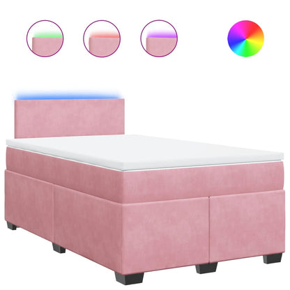 Box Spring Postel S Matrací Samet Růžová