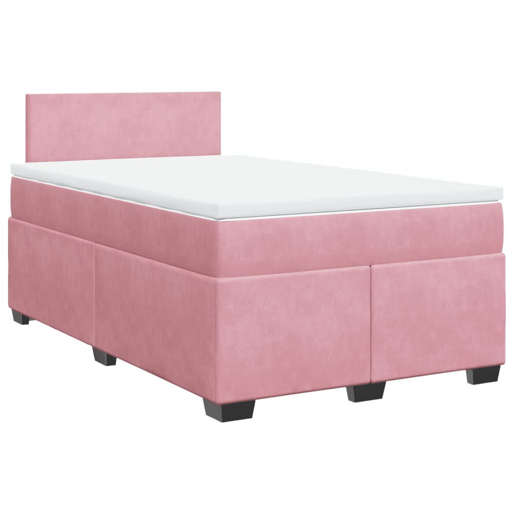 Box Spring Postel S Matrací Samet Růžová