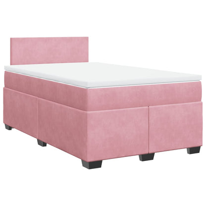 Box Spring Postel S Matrací Samet Růžová