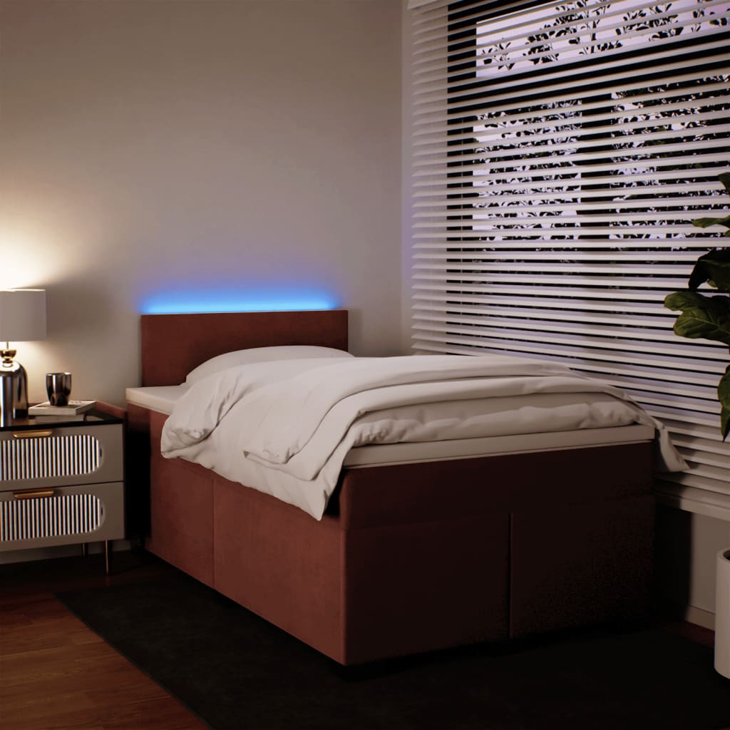 Box Spring Postel S Matrací Samet Růžová
