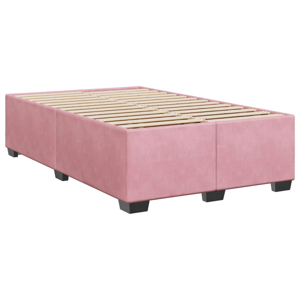 Box Spring Postel S Matrací Samet Růžová