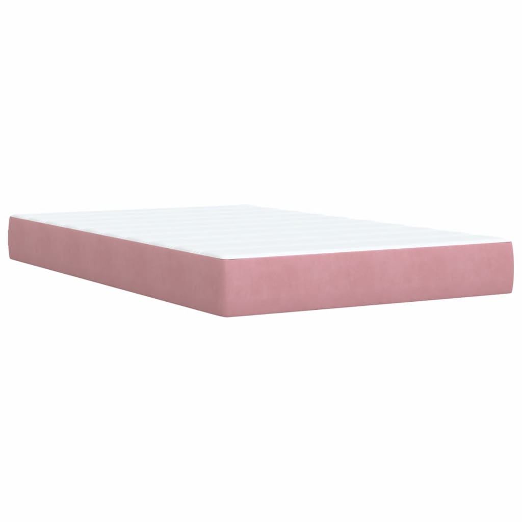 Box Spring Postel S Matrací Samet Růžová