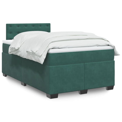 Box Spring Postel S Matrací Samet Tmavě Zelená