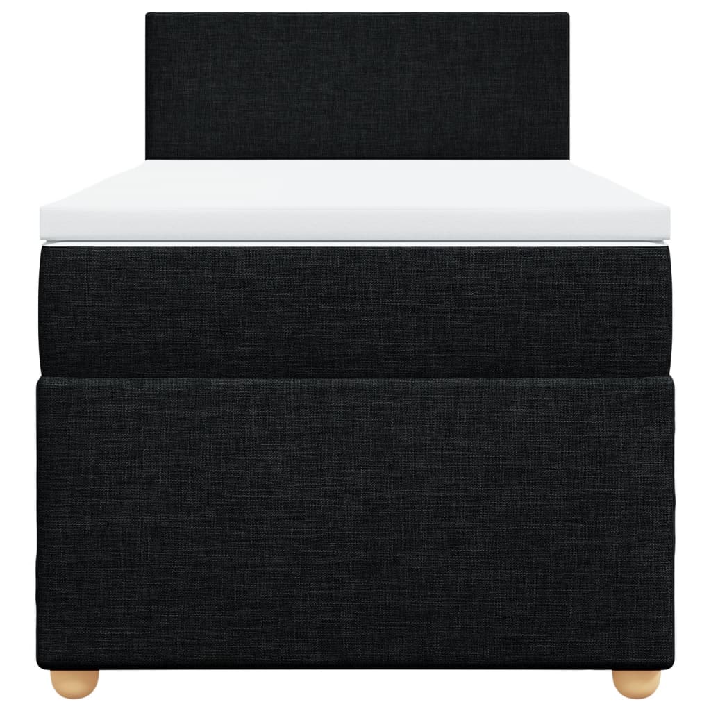 Box Spring Postel S Matrací Černá Textil Černá