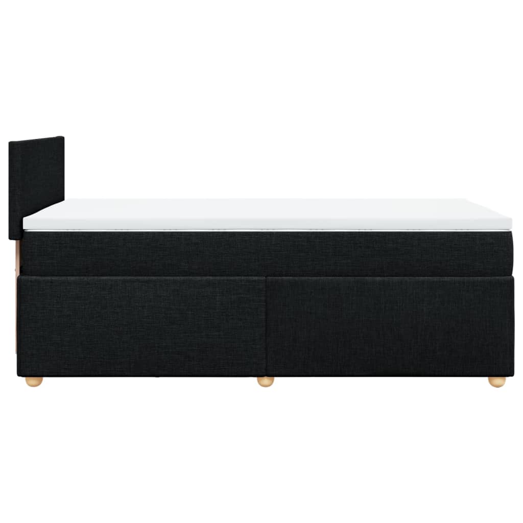 Box Spring Postel S Matrací Černá Textil Černá