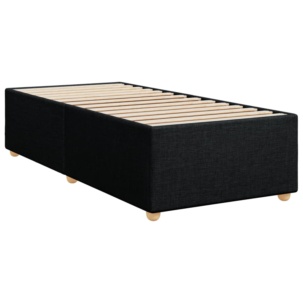 Box Spring Postel S Matrací Černá Textil Černá