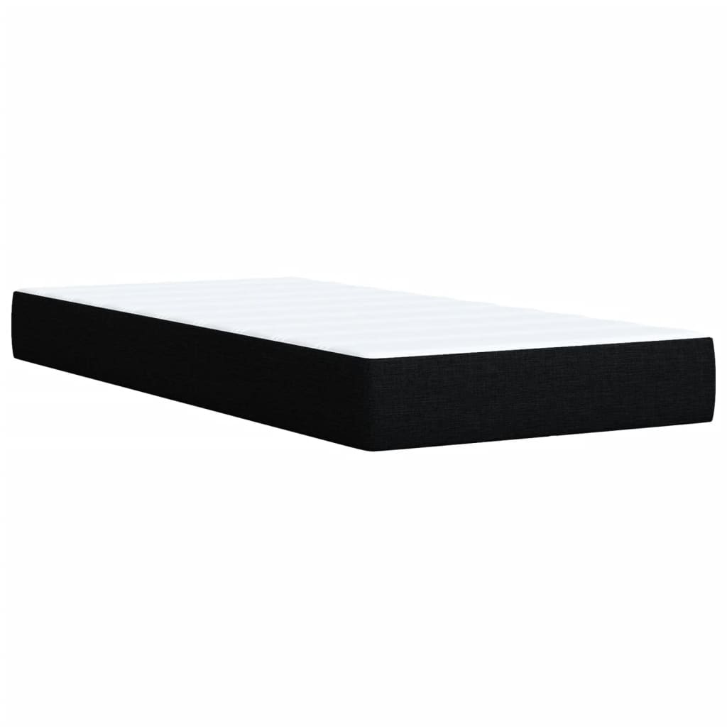 Box Spring Postel S Matrací Černá Textil Černá