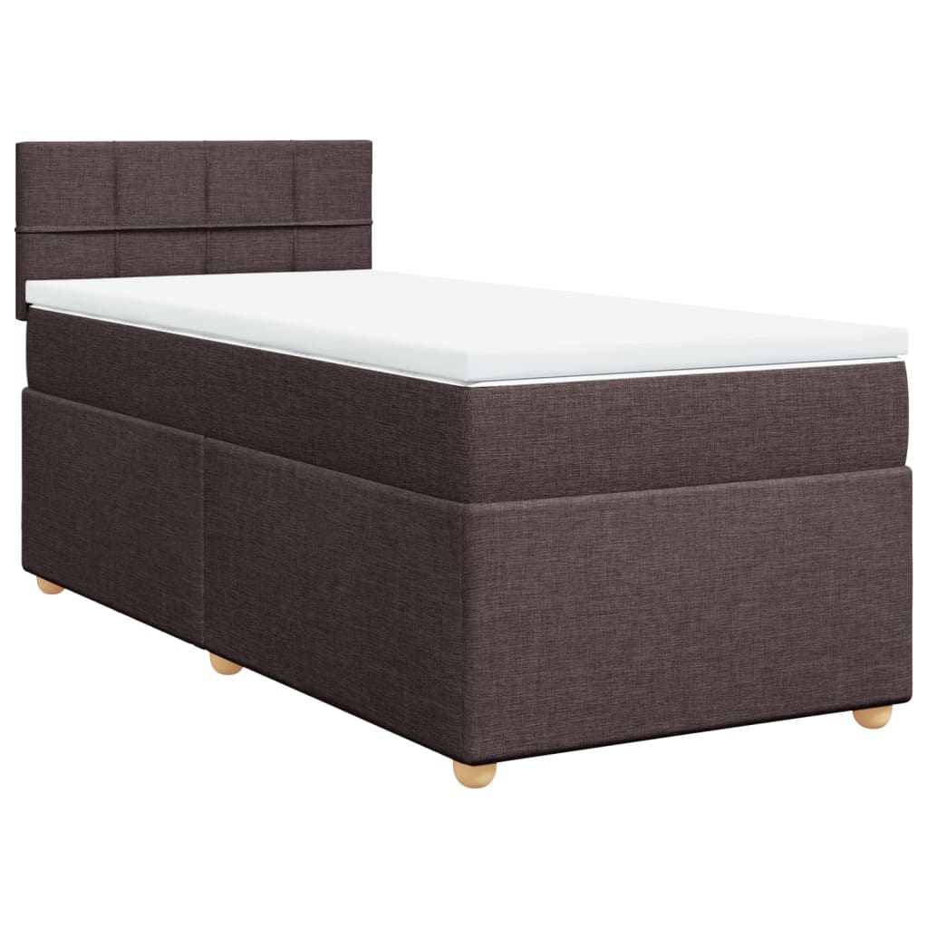 Box Spring Postel S Matrací Tmavě Hnědá 80X200 Cm Textil