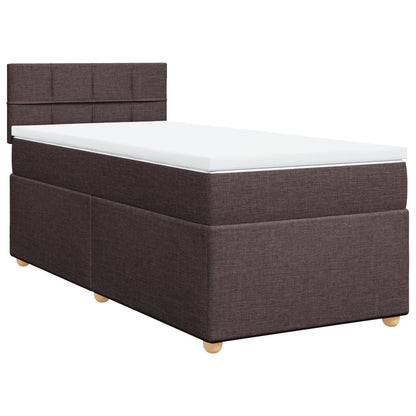 Box Spring Postel S Matrací Tmavě Hnědá 80X200 Cm Textil