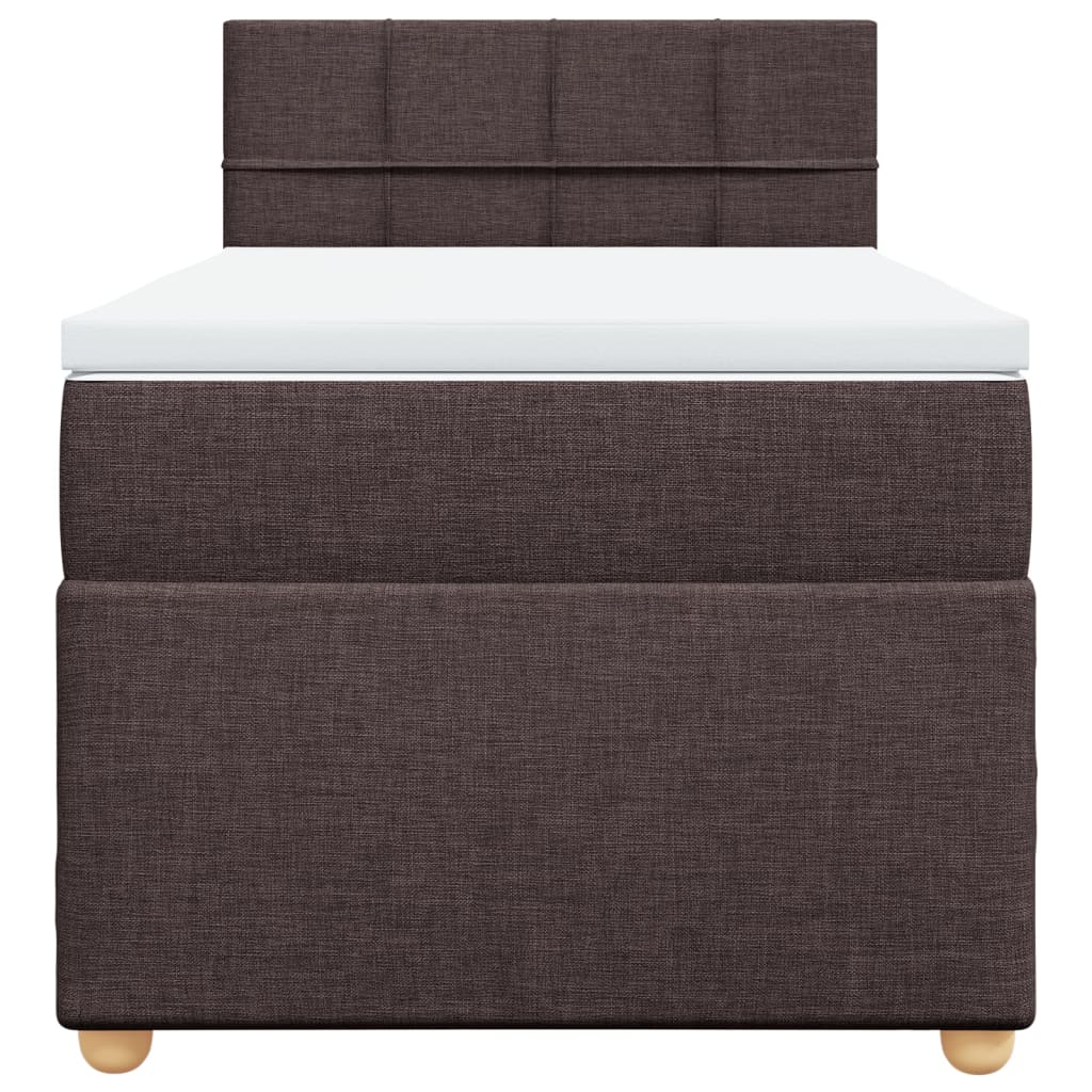 Box Spring Postel S Matrací Tmavě Hnědá 80X200 Cm Textil