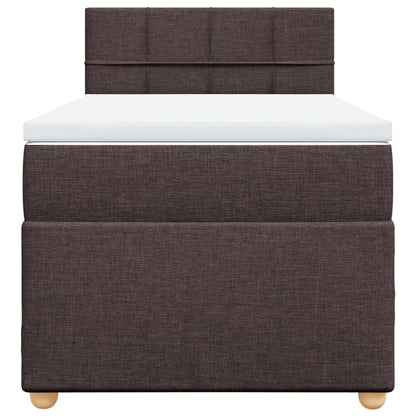 Box Spring Postel S Matrací Tmavě Hnědá 80X200 Cm Textil