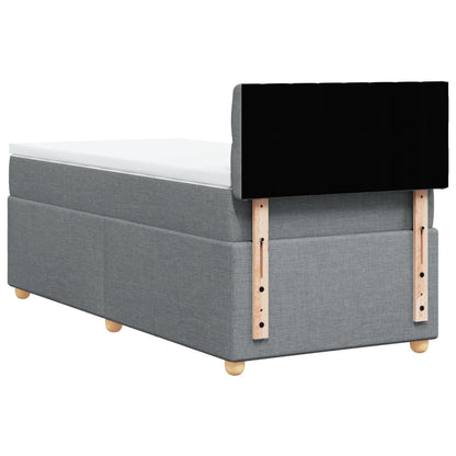 Box Spring Postel S Matrací Textil Světle Šedá