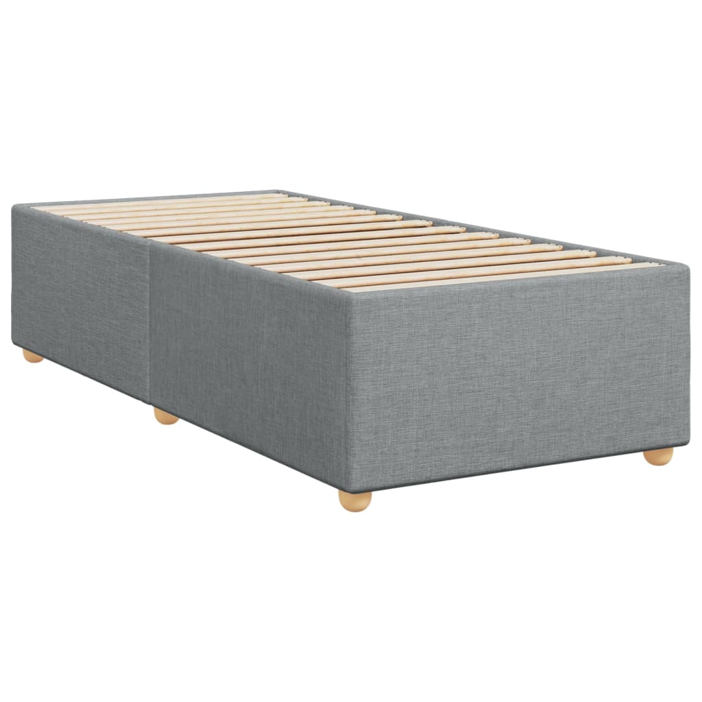 Box Spring Postel S Matrací Textil Světle Šedá