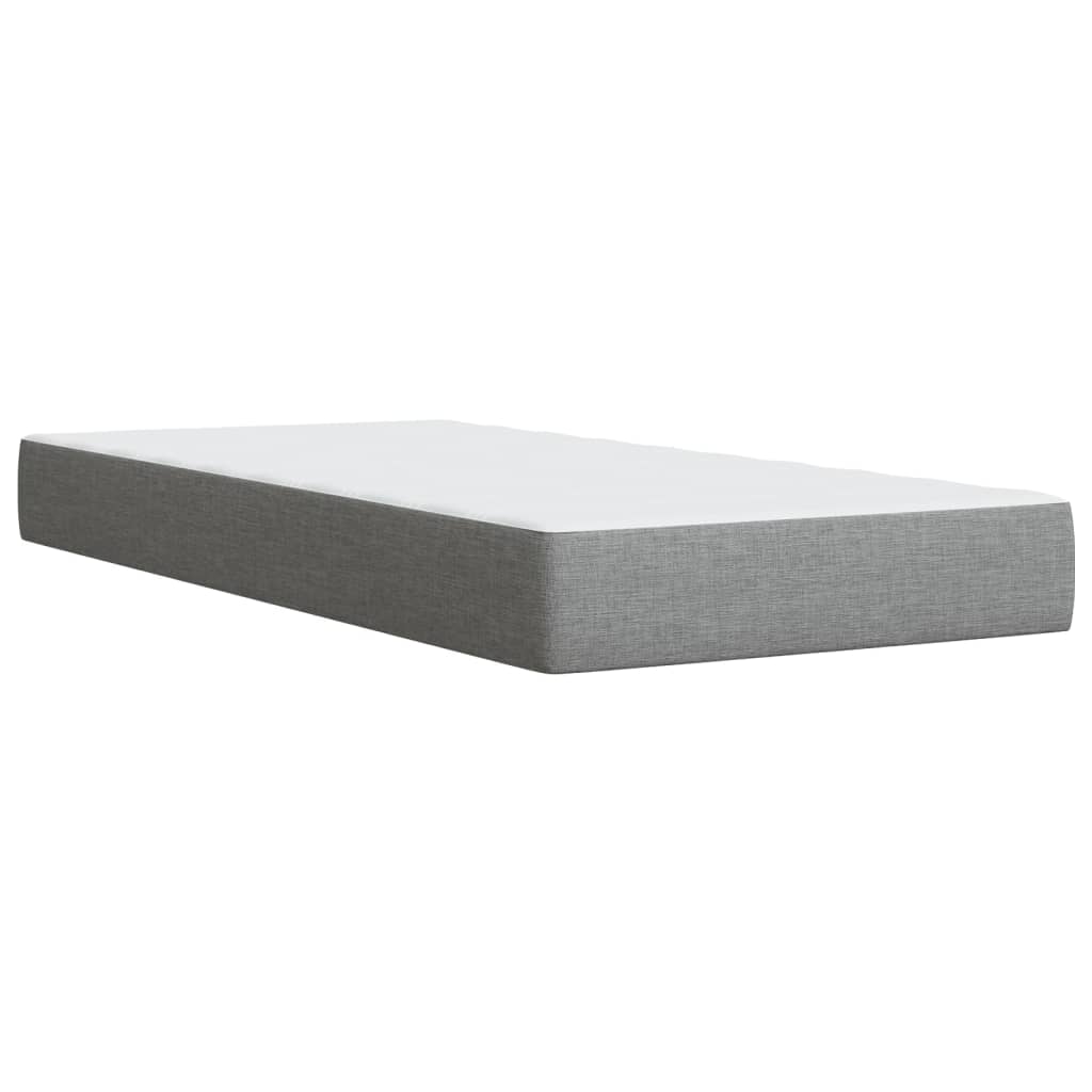 Box Spring Postel S Matrací Textil Světle Šedá