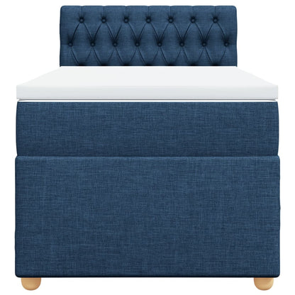 Box Spring Postel S Matrací Textil Modrá