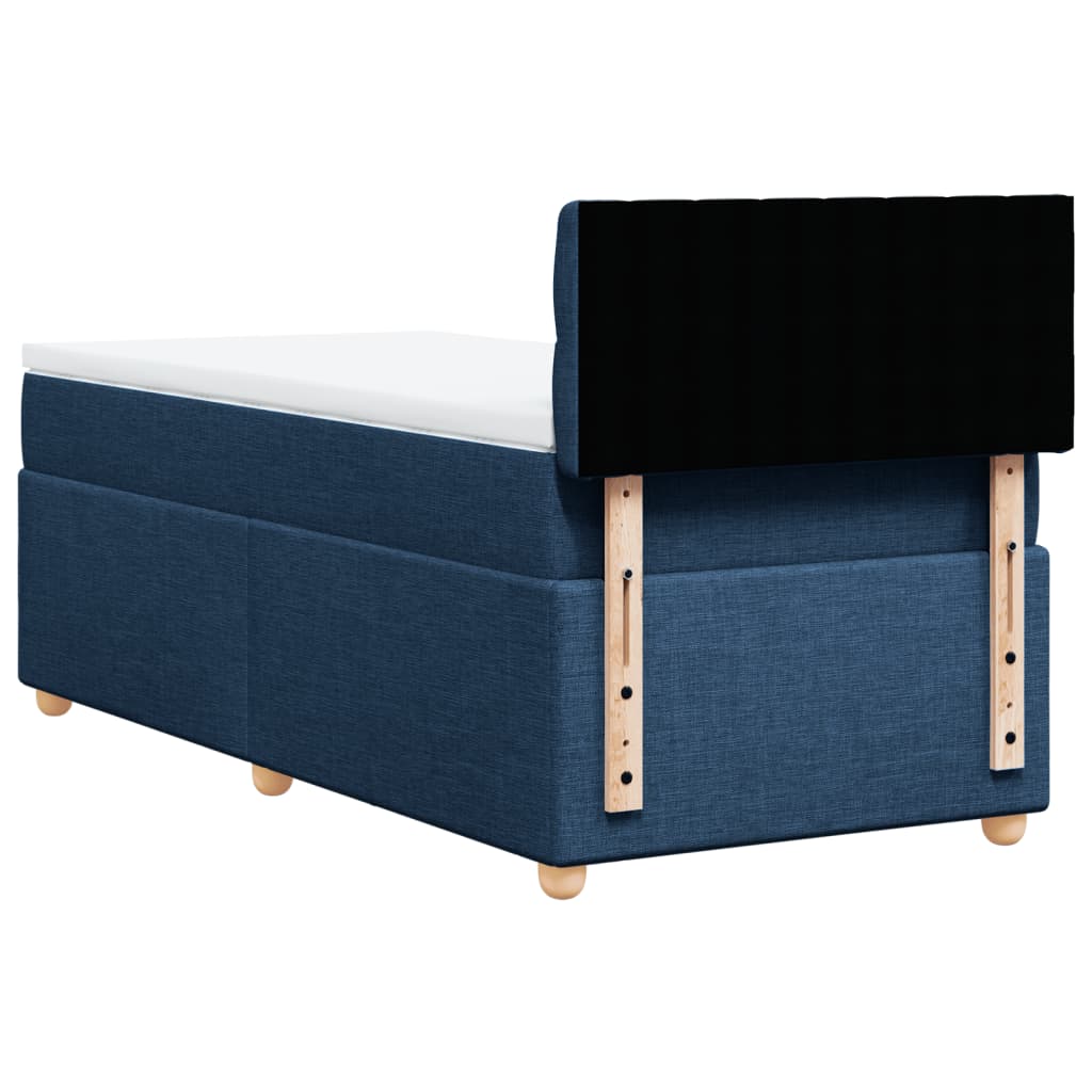 Box Spring Postel S Matrací Textil Modrá