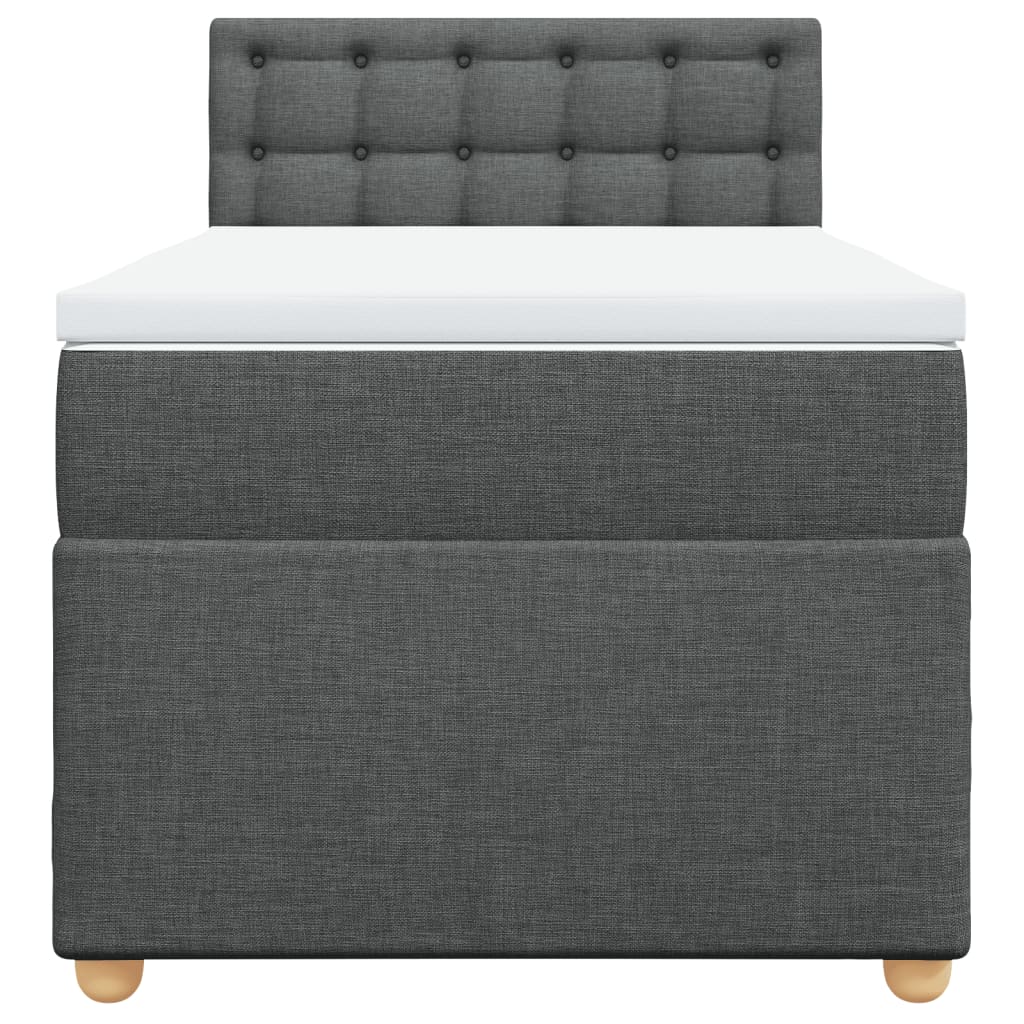 Box Spring Postel S Matrací Textil Tmavě Šedá