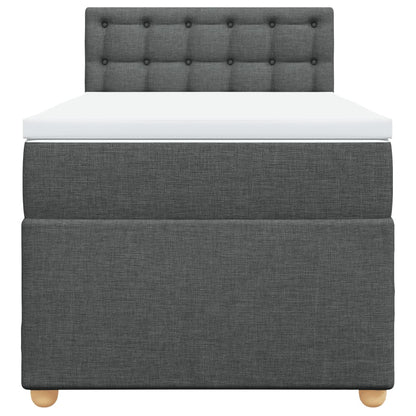 Box Spring Postel S Matrací Textil Tmavě Šedá