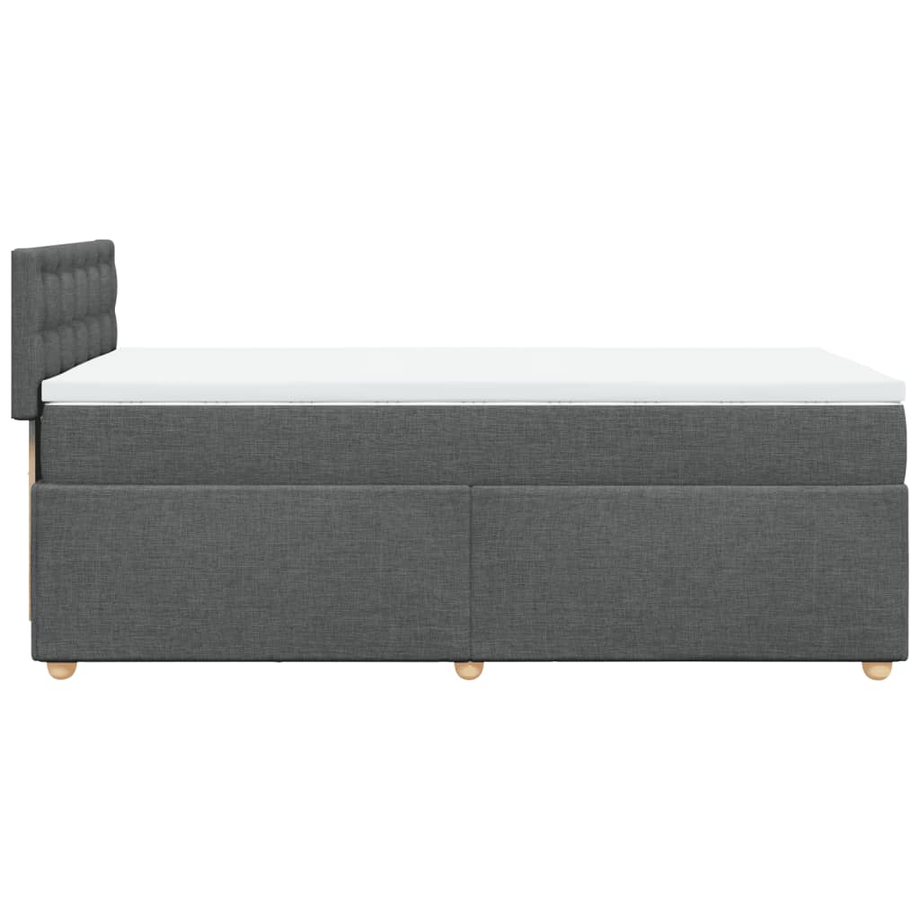 Box Spring Postel S Matrací Textil Tmavě Šedá