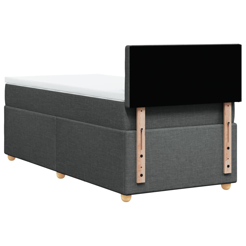 Box Spring Postel S Matrací Textil Tmavě Šedá