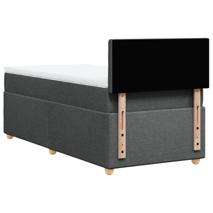 Box Spring Postel S Matrací Textil Tmavě Šedá