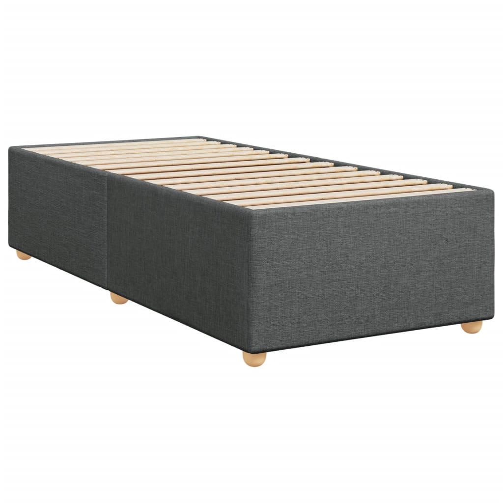 Box Spring Postel S Matrací Textil Tmavě Šedá