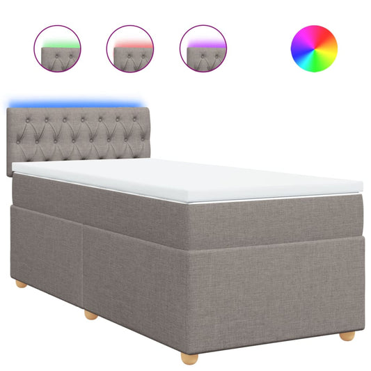 Box Spring Postel S Matrací Textil Taupe