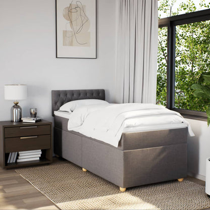 Box Spring Postel S Matrací Textil Taupe