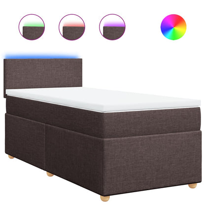 Box Spring Postel S Matrací Textil Tmavě Hnědá