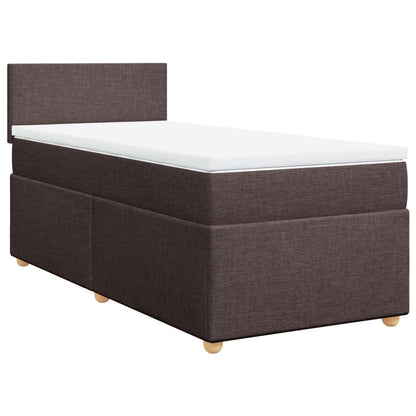Box Spring Postel S Matrací Textil Tmavě Hnědá