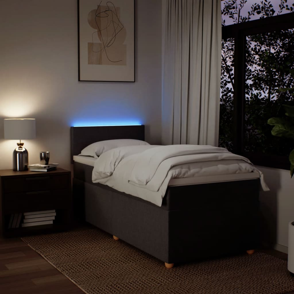 Box Spring Postel S Matrací Textil Tmavě Hnědá