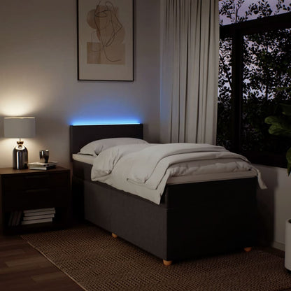Box Spring Postel S Matrací Textil Tmavě Hnědá