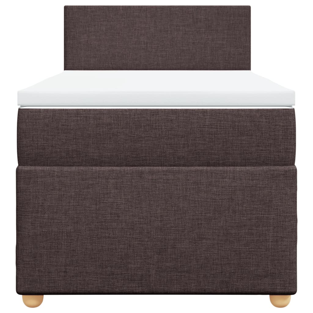 Box Spring Postel S Matrací Textil Tmavě Hnědá