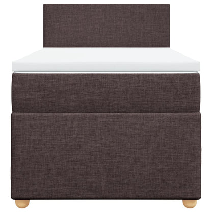 Box Spring Postel S Matrací Textil Tmavě Hnědá