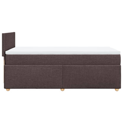 Box Spring Postel S Matrací Textil Tmavě Hnědá