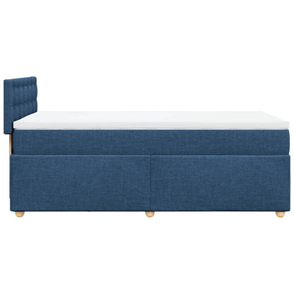 Box Spring Postel S Matrací Modrá 100 X 200 Cm Textil