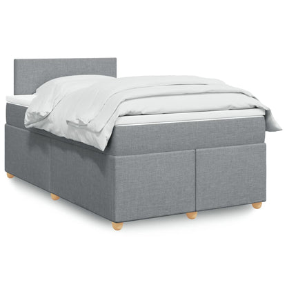 Box Spring Postel S Matrací Textil Světle Šedá