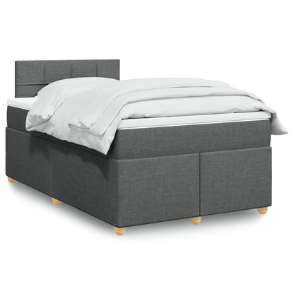 Box Spring Postel S Matrací Textil Tmavě Šedá