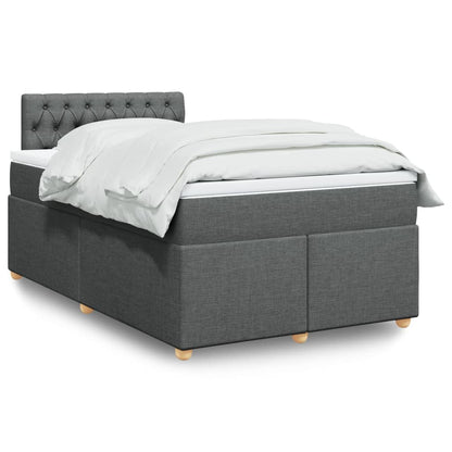 Box Spring Postel S Matrací Textil Tmavě Šedá