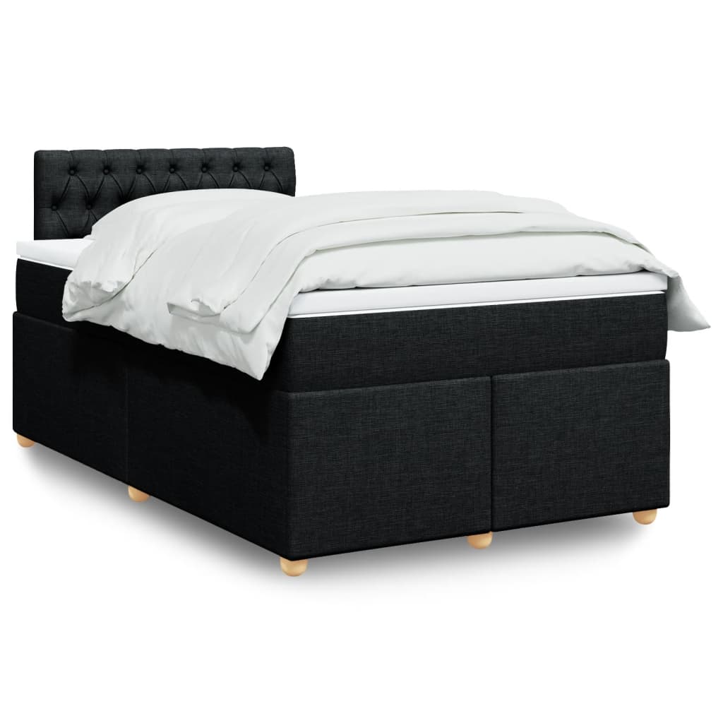 Box Spring Postel S Matrací Černá Textil Černá