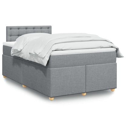 Box Spring Postel S Matrací Textil Světle Šedá