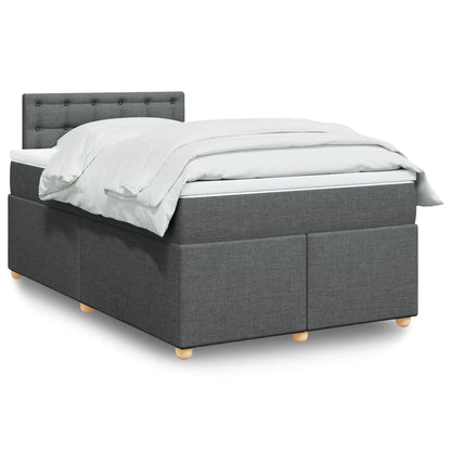Box Spring Postel S Matrací Textil Tmavě Šedá