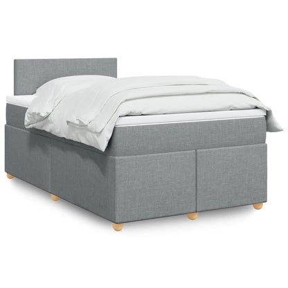 Box Spring Postel S Matrací Textil Světle Šedá