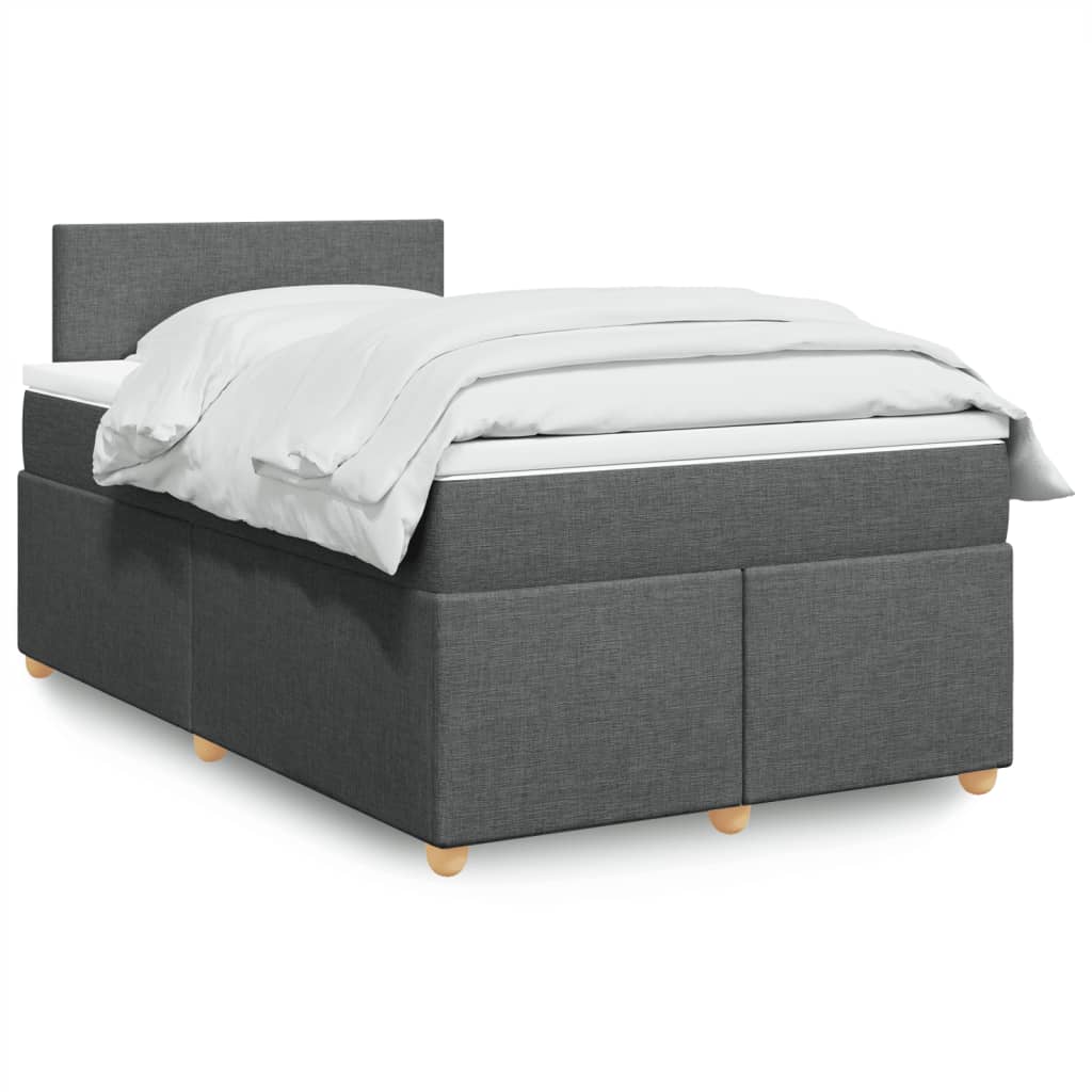 Box Spring Postel S Matrací Textil Tmavě Šedá