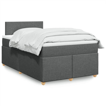 Box Spring Postel S Matrací Textil Tmavě Šedá