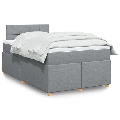Box Spring Postel S Matrací Textil Světle Šedá