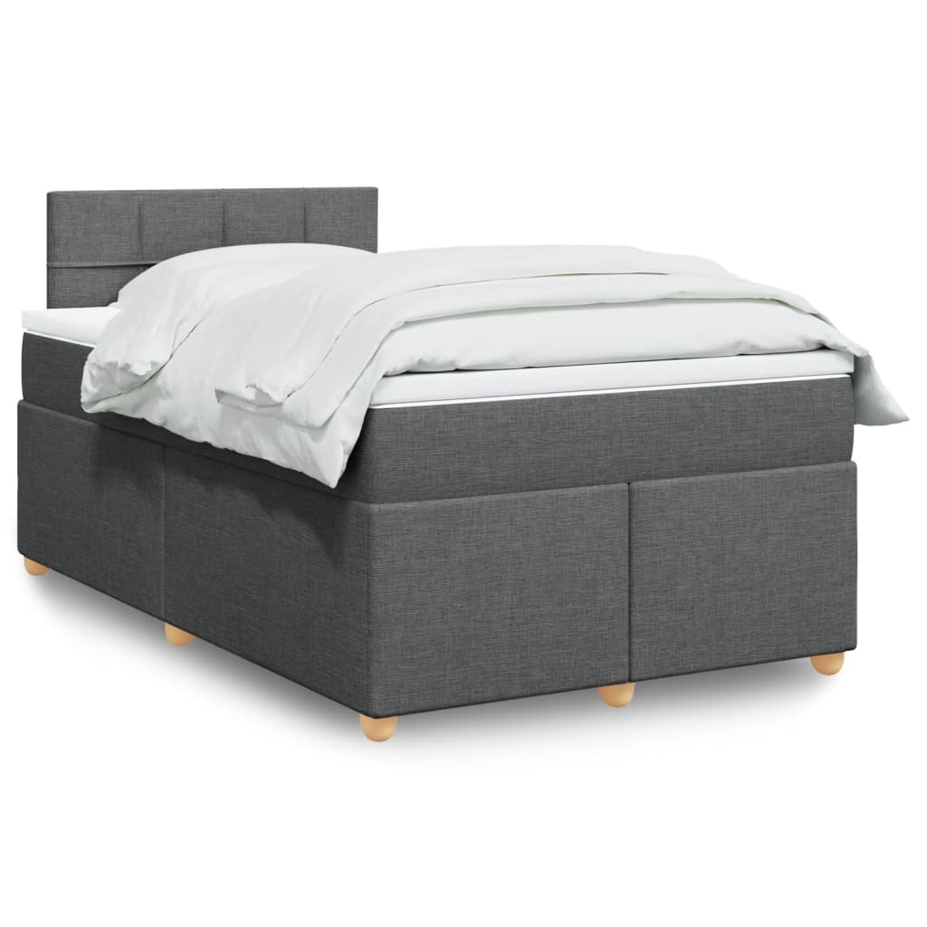 Box Spring Postel S Matrací Textil Tmavě Šedá