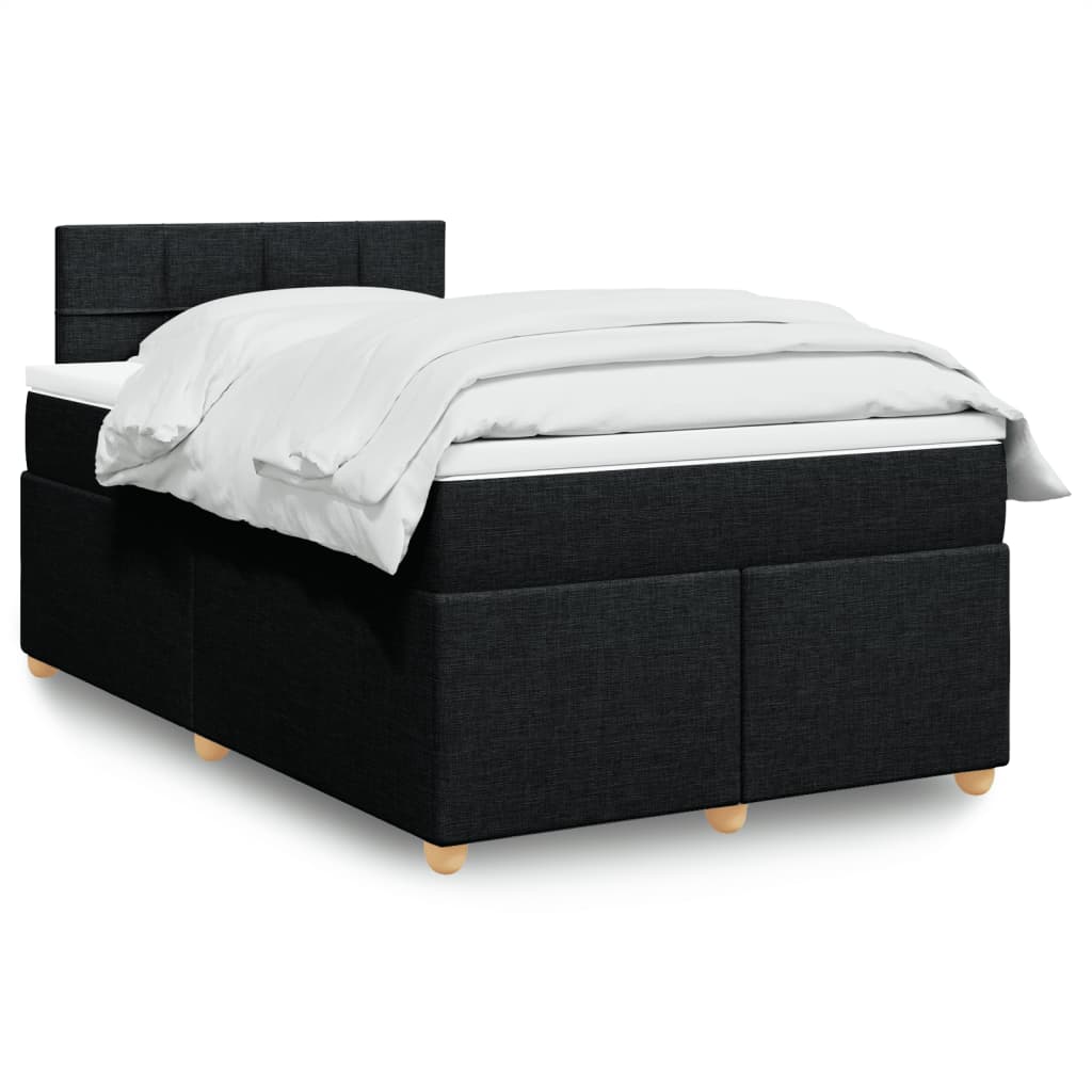 Box Spring Postel S Matrací Černá Textil Černá